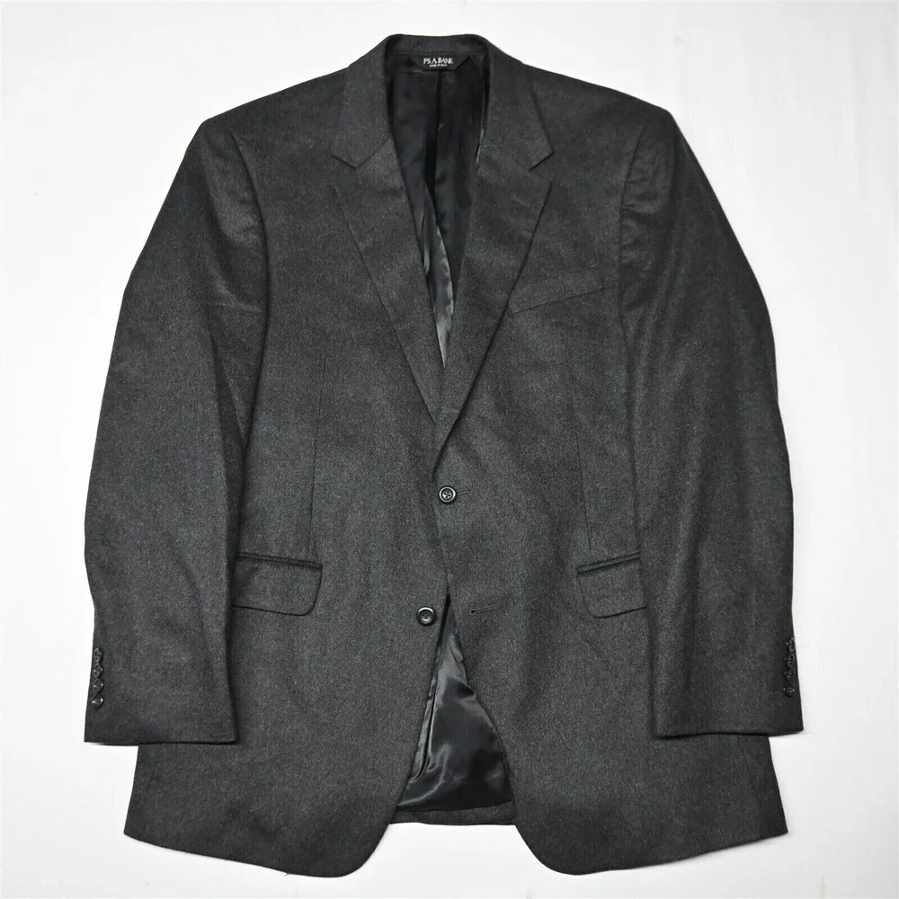 Jos A Bank 44L Gray Gordon 100% Cashmere Mens‎ Blazer Sport Coat Jacket